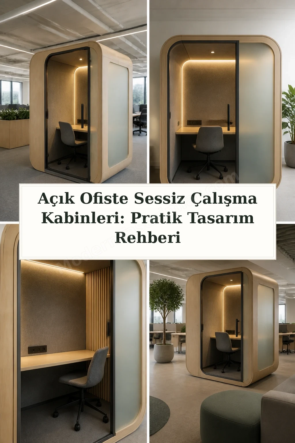Açık Ofiste Sessiz Çalışma Kabinleri: Pratik Tasarım Rehberi için dört tasarım fikri