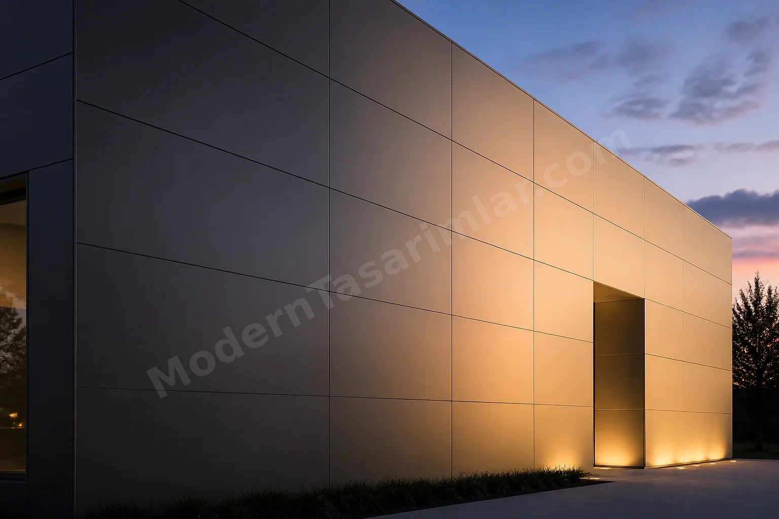 Anodize alüminyum panelde gri-şampanya geçişi