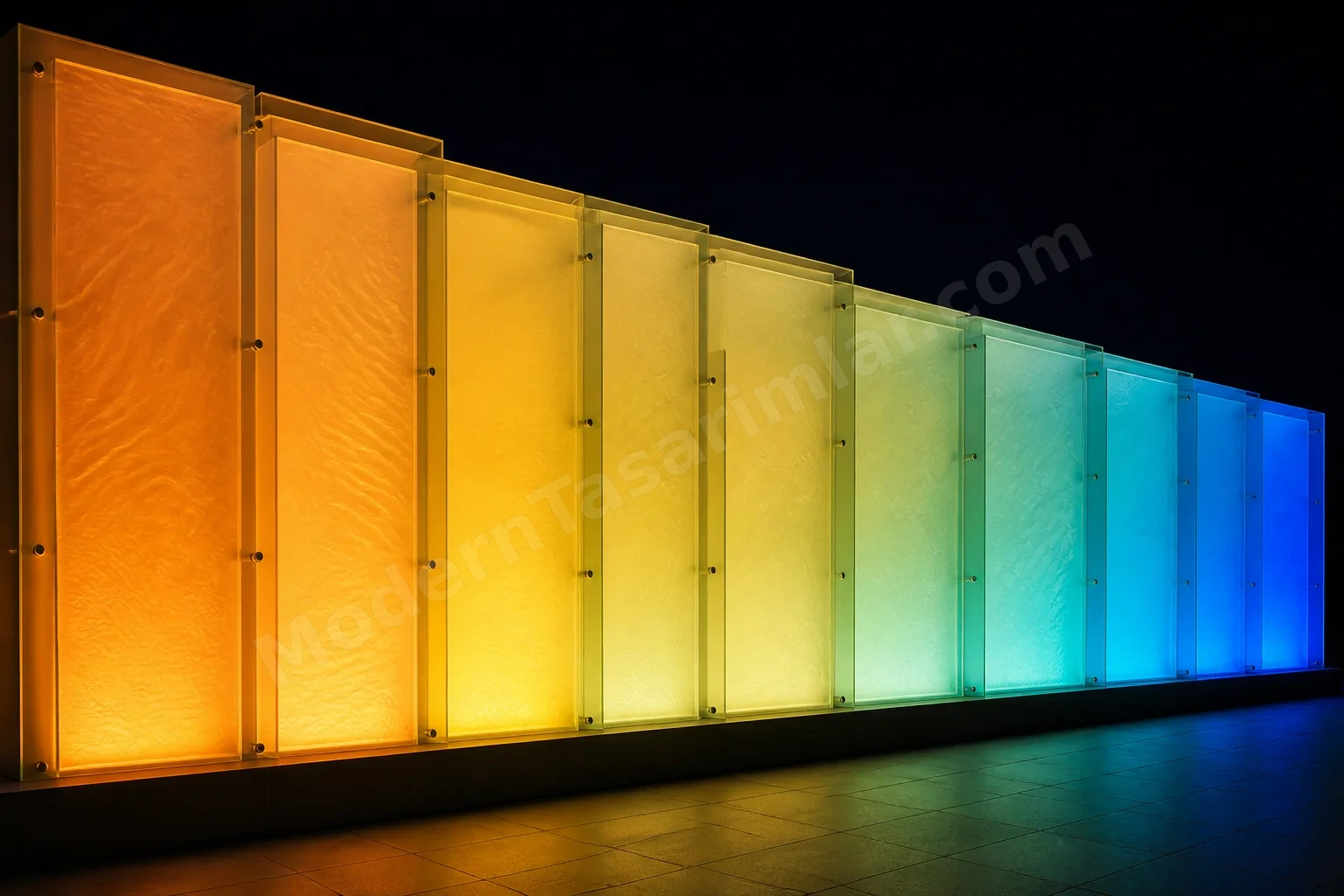 Arktik ışıktan sıcak aydınlatmaya doğru panel geçişi