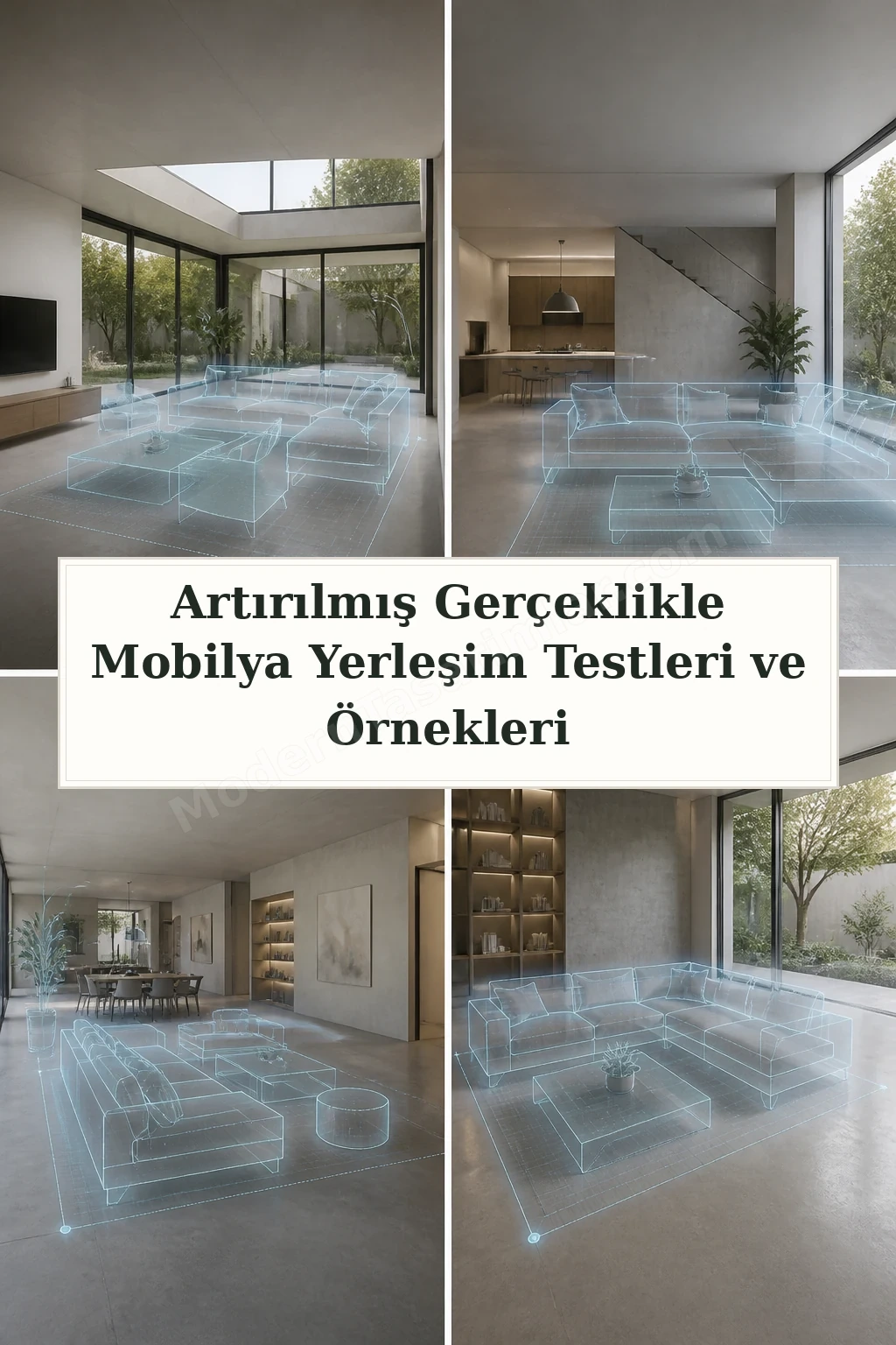 Artırılmış Gerçeklikle Mobilya Yerleşim Testleri ve Örnekleri için dört tasarım fikri