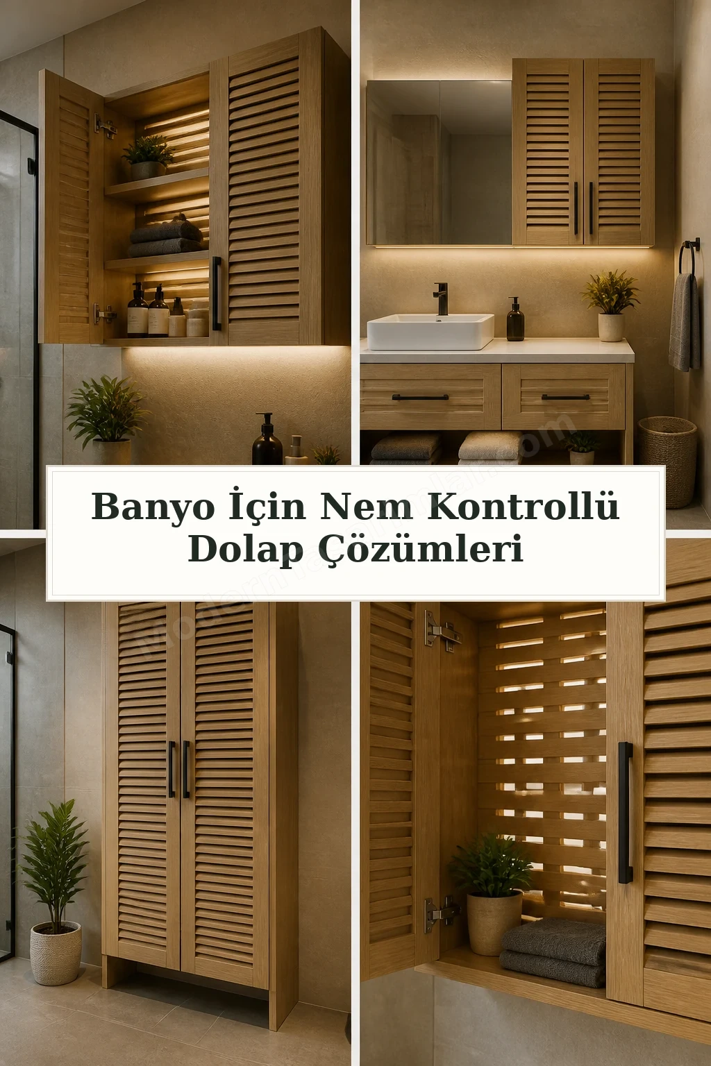 Banyo İçin Nem Kontrollü Dolap Çözümleri için dört tasarım fikri