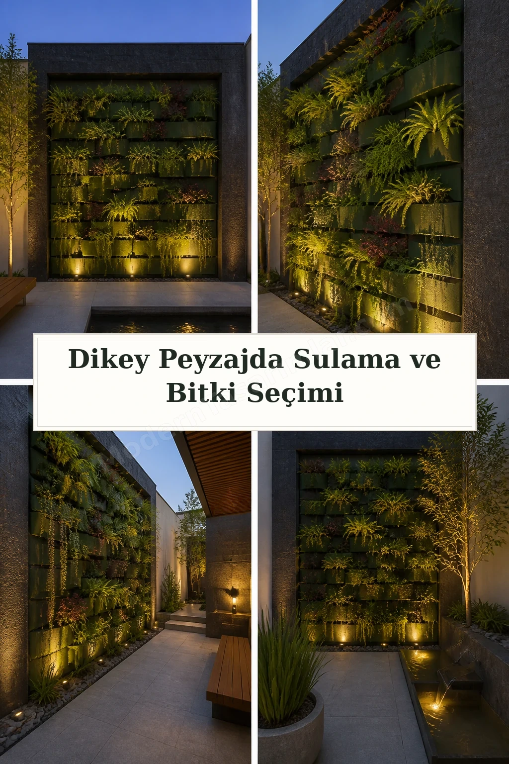 Dikey Peyzajda Sulama ve Bitki Seçimi için dört tasarım fikri
