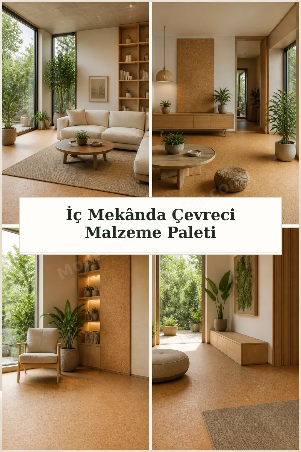 İç Mekânda Çevreci Malzeme Paleti için dört tasarım fikri