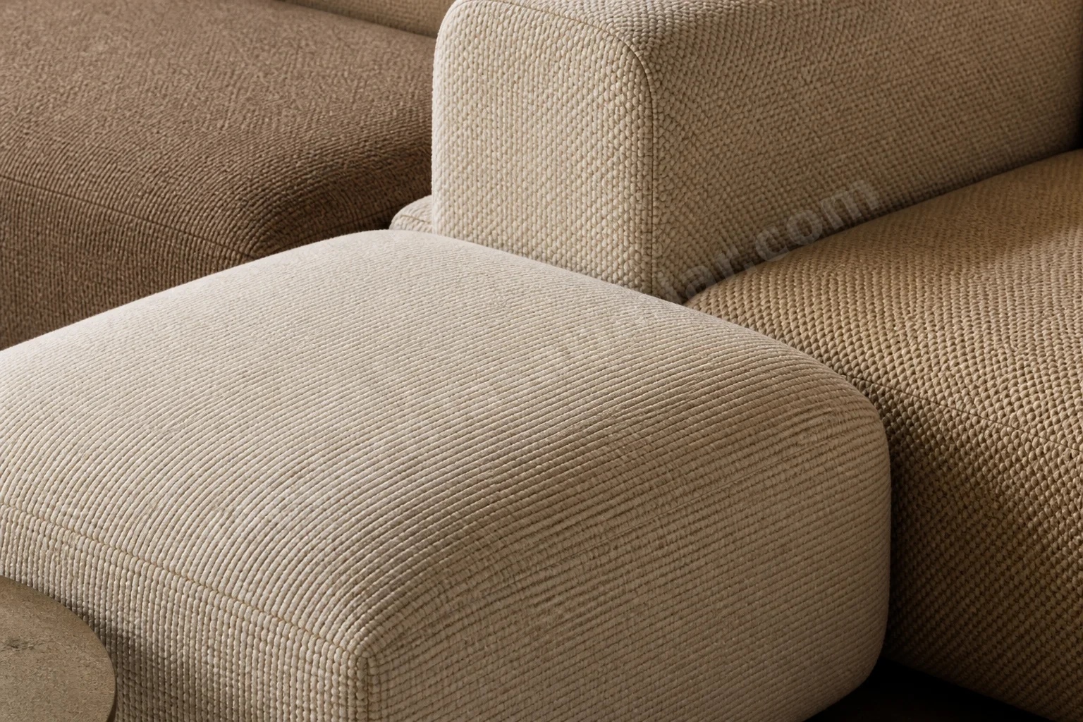 Modüler sofa üzerine dokunsal döşeme dokusu yakın çekim