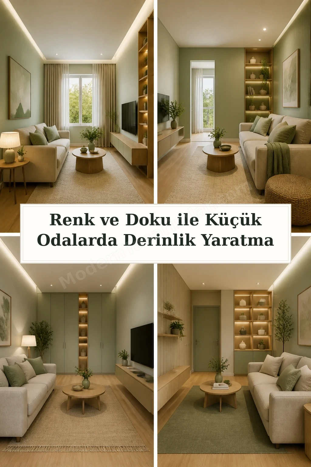 Renk ve Doku ile Küçük Odalarda Derinlik Yaratma için dört tasarım fikri